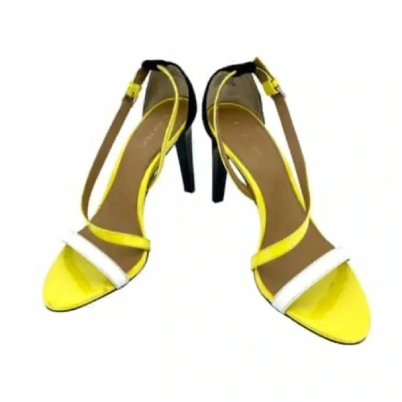 CALVIN KLEIN |Narella Yellow/White/Black Patent & Suede Stiletto Heels Size 7.5M - Picture 6 of 10